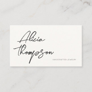 Modern Minimal Simple Handwritten QR Code Business Card