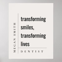 Modern Minimal Simple Healthy Smile Dentist Gift