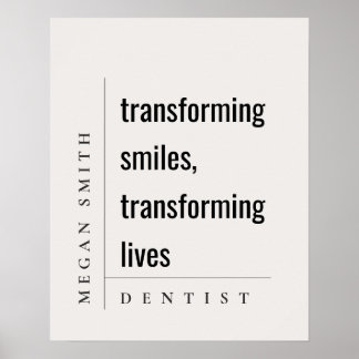 Modern Minimal Simple Healthy Smile Dentist Gift Poster