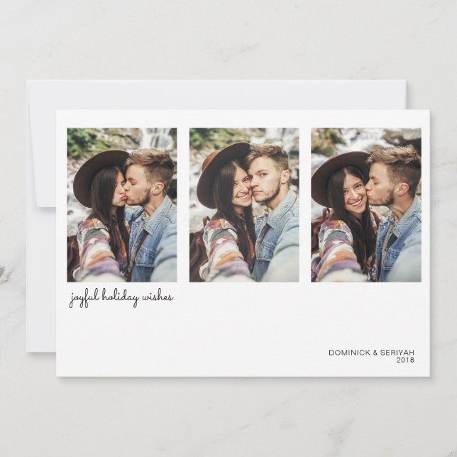 Modern Minimal Simple Holiday Photo Card (Front)