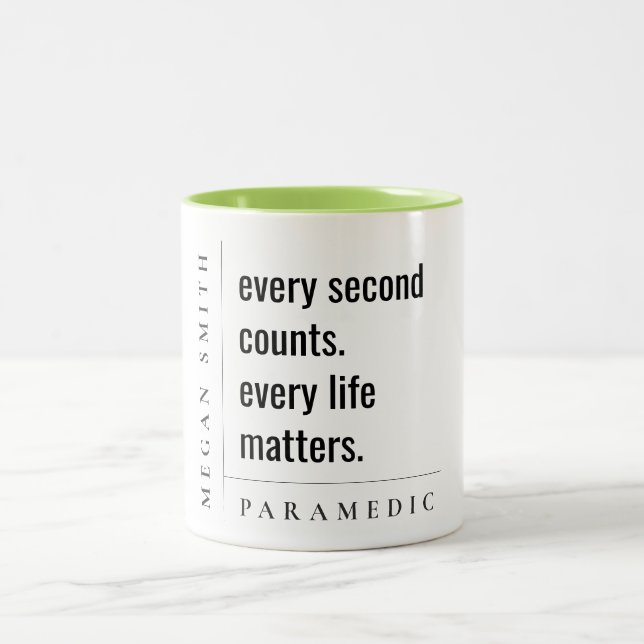 Modern Minimal Simple Motivational Paramedic Gift Two-Tone Coffee Mug (Center)