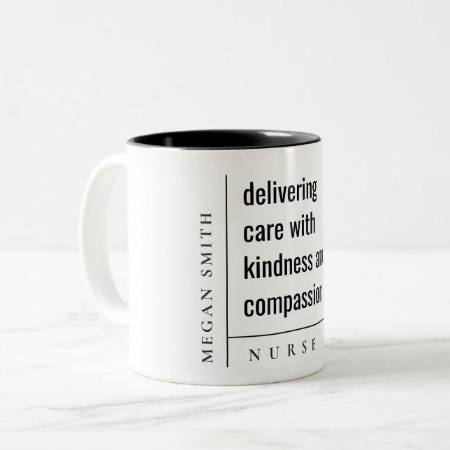 Modern Minimal Simple Nurse Healthcare Gift Two-Tone Coffee Mug (Front Left)