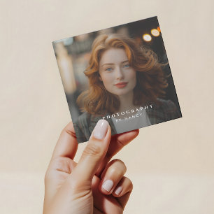 Modern Minimal Simple Photography  Square Business Card