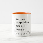 Modern Minimal Simple Special Bridesmaid Gift Two-Tone Coffee Mug<br><div class="desc">If you need any further customisation please feel free to message me on yellowfebstudio@gmail.com.</div>