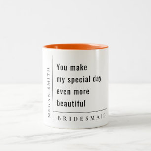 Modern Minimal Simple Special Bridesmaid Gift Two-Tone Coffee Mug
