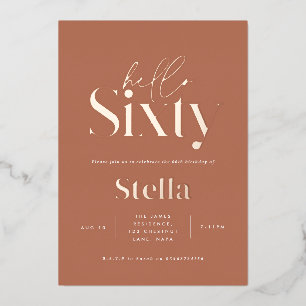 Modern minimal simple terracotta 60th birthday