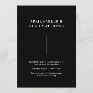 Modern Minimal Simple Typography Black White Invitation