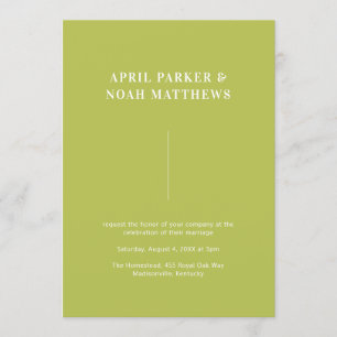 Modern Minimal Simple Typography Chartreuse Green Invitation