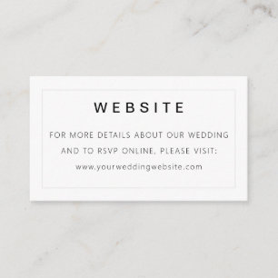 Modern Minimal Simple Typography Wedding Website Enclosure Card
