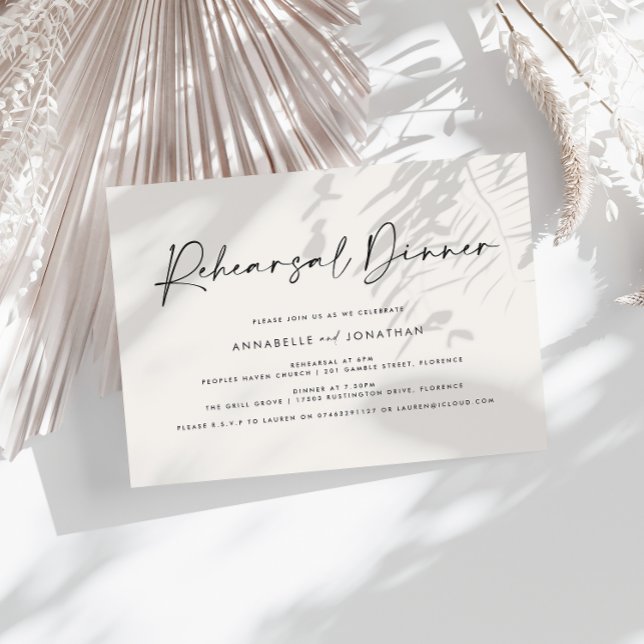 Modern Minimal simple Wedding Rehearsal Dinner Invitation (Creator Uploaded)
