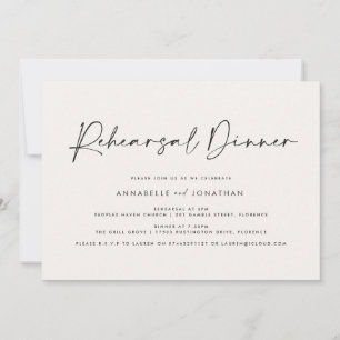 Modern Minimal simple Wedding Rehearsal Dinner Invitation