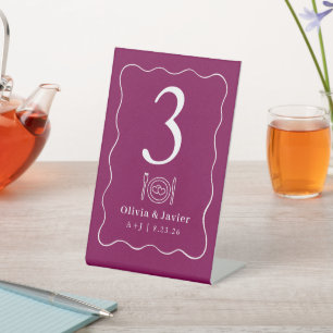 Modern Minimal Simple Wedding Table Numbers Pedestal Sign