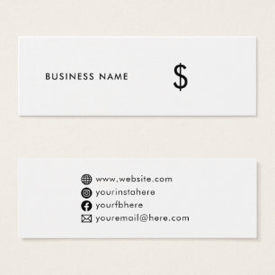 Modern Minimal Simple White Social Media Price Tag