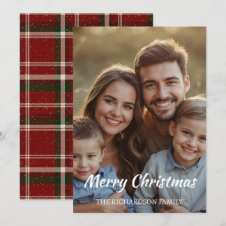 Modern Minimal Single-Photo Christmas Elegant  Holiday Card