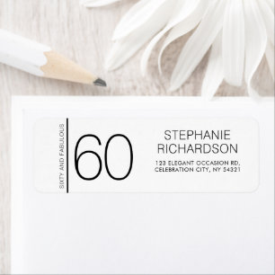 Modern Minimal Sixty and Fabulous 60th Birthday
