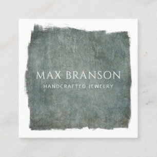 Modern Minimal Slate Green Jewellery Designer Square Business Card