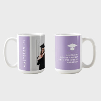 Modern Minimal Sleek Chic Masters Graduation Gift Coffee Mug