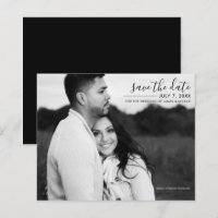 Modern Minimal Sleek Picture Photo Save the Date