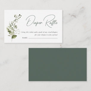 Modern Minimal   Spring Greenery Diaper Raffle Enclosure Card