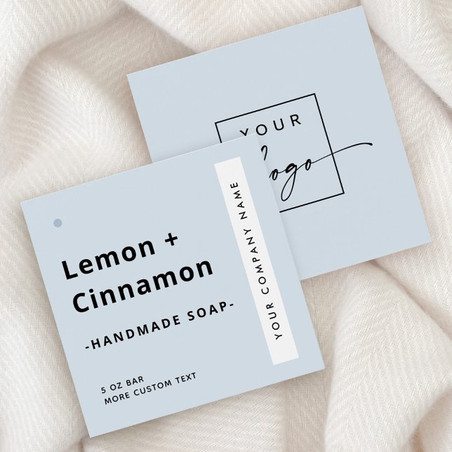 Modern minimal square dusty blue product label (Creator Uploaded)