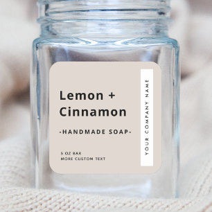 Modern minimal square light brown product label