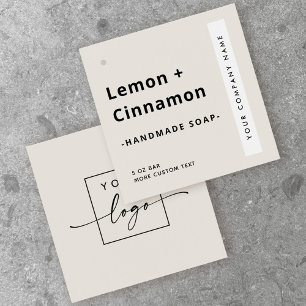Modern minimal square light tan brow product label