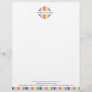MODERN MINIMAL stripe logo rainbow pride LGBTQ Letterhead
