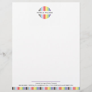 MODERN MINIMAL stripe logo rainbow pride LGBTQ Letterhead