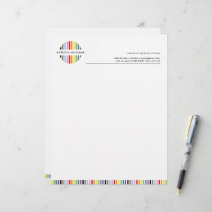 MODERN MINIMAL stripe logo rainbow pride LGBTQ Letterhead