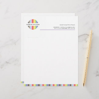 MODERN MINIMAL stripe logo rainbow pride LGBTQ Letterhead