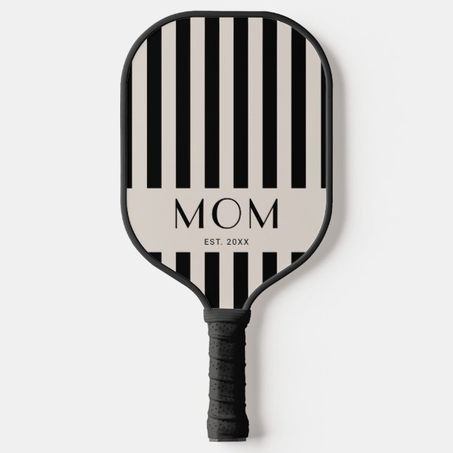 Modern Minimal Stripes Mom Established Pickleball Paddle (Front)