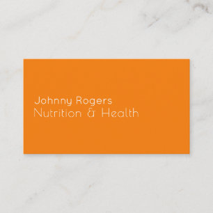 Modern minimal style orange business card
