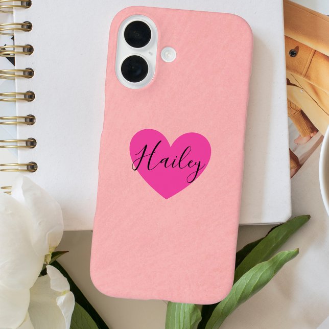 Modern Minimal Stylish Heart Monogrammed Case-Mate iPhone Case (Creator Uploaded)