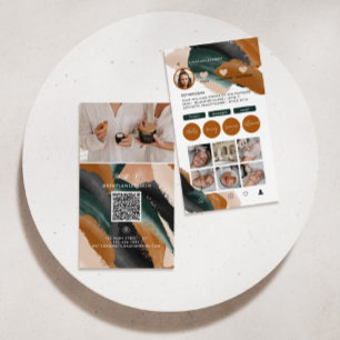 Modern minimal stylish multi photo QR CODE Busines Business Card