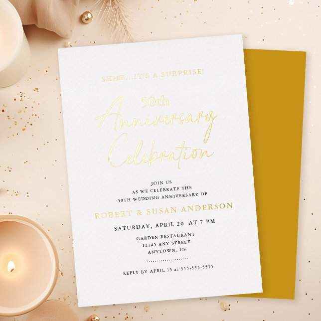 Modern Minimal Surprise 50th Wedding Anniversary (Creator Uploaded)