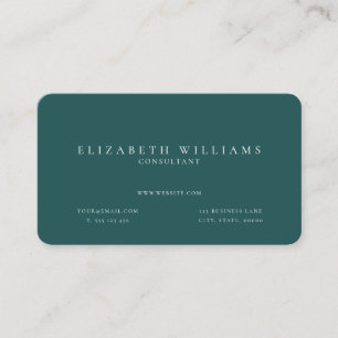 Modern Minimal Teal Professional Business Card