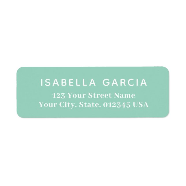 Modern Minimal Teal Return Address (Front)