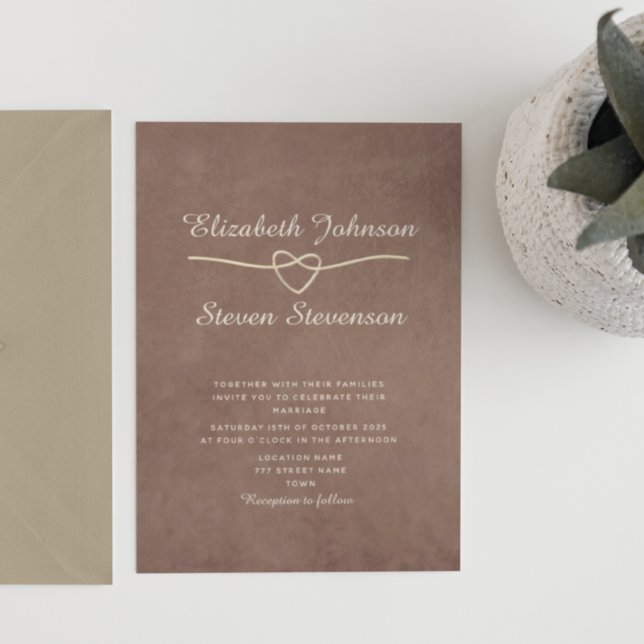Modern Minimal Terracotta Wedding Invitation (Creator Uploaded)