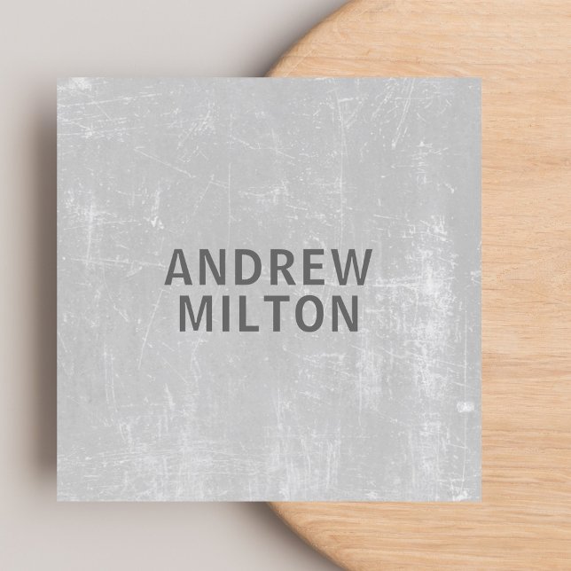 Modern Minimal Texture Grey Bold Consultant Square Business Card (Creator Uploaded)