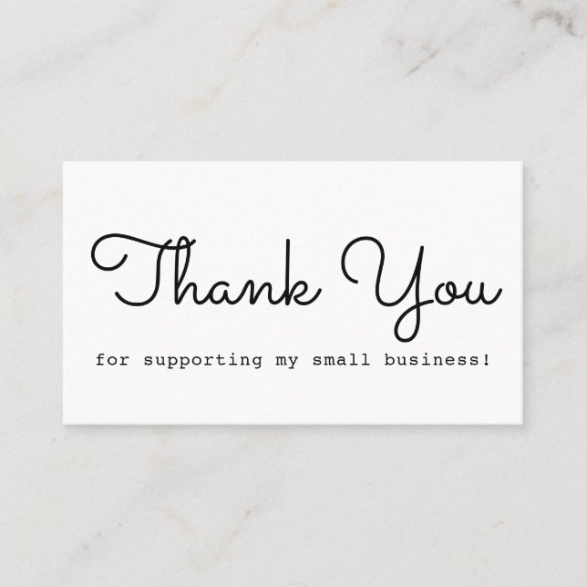 Modern Minimal Thank You Business Card (Front)