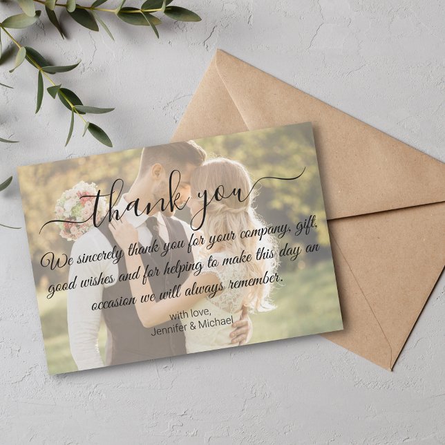 modern minimal thank you wedding couple photo card (Creator Uploaded)