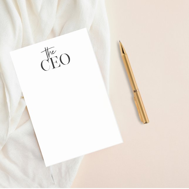 Modern Minimal The CEO Black Post-it Notes (Creator Uploaded)