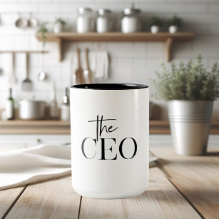 Modern Minimal The CEO Black Two-Tone Coffee Mug