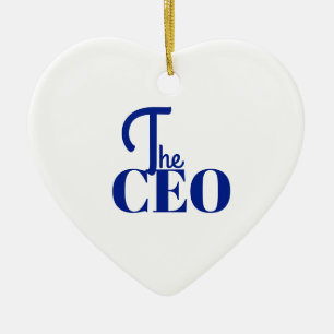 Modern Minimal The CEO Blue Ceramic Ornament