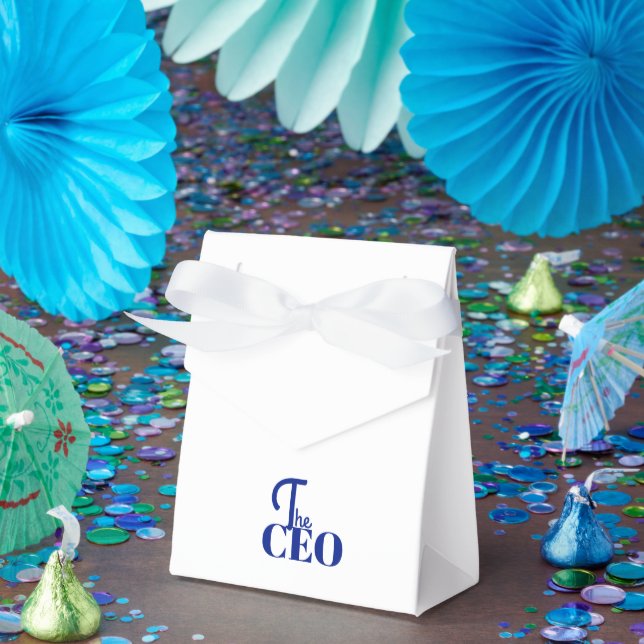 Modern Minimal The CEO Blue Favor Box (Party)