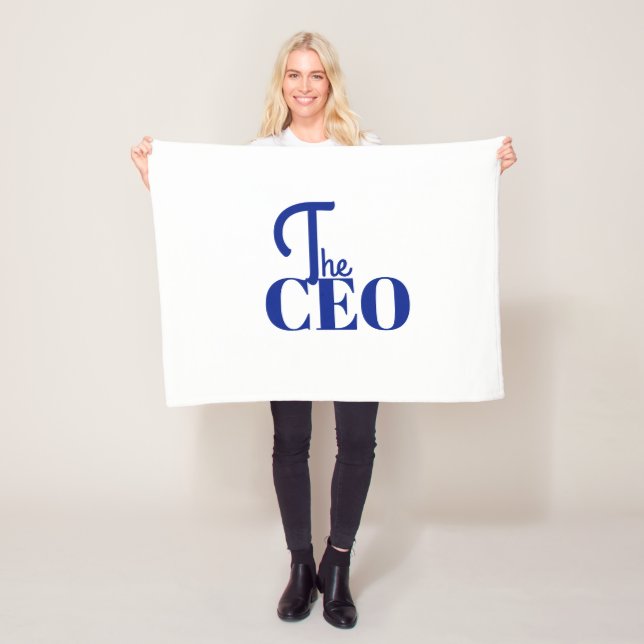 Modern Minimal The CEO Blue Fleece Blanket (In Situ)