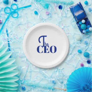 Modern Minimal The CEO Blue Paper Plate