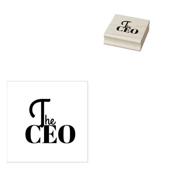Modern Minimal The CEO Blue Rubber Stamp (Stamped)