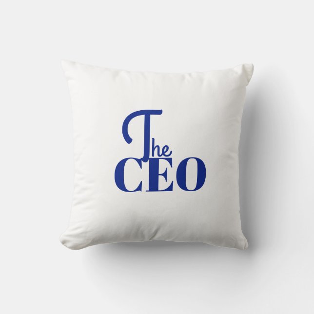 Modern Minimal The CEO Blue Throw Pillow (Front)
