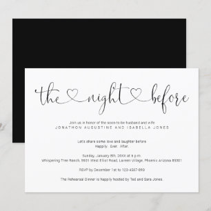 Modern Minimal The Night Before Rehearsal Dinner Invitation